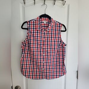 J Crew Factory Sleeveless Collared Top
